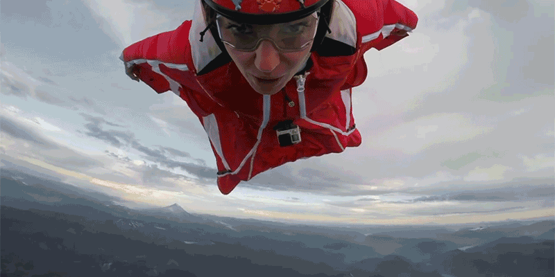 Roberta Mancino flying over Villarrica, one of the World's most active volcanoes